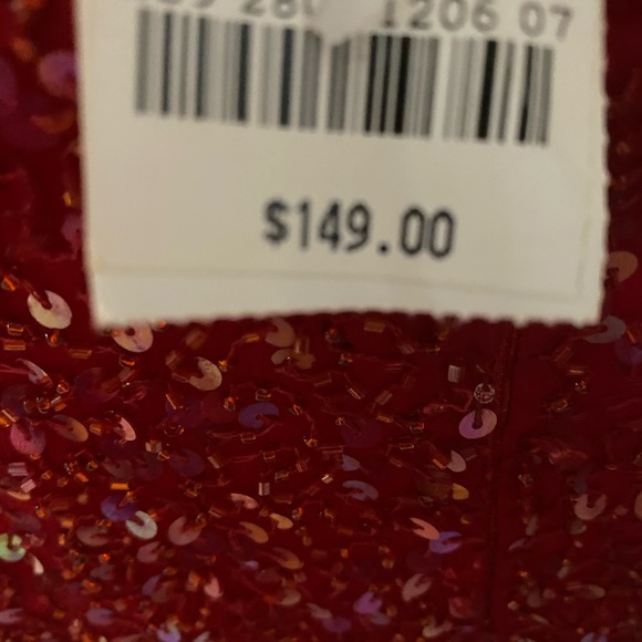 Red dress with low scoop top - Picture 2 of 2